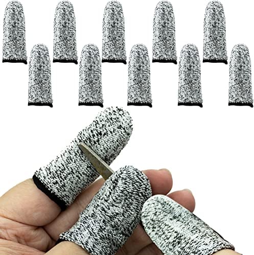 Finger Cots Cut Resistant Protection, 10 Pieces Reusable Finger Thumb for Work,Kitchen,Garden,Sculpture
