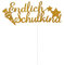 Oblique Unique® Endlich Schulkind Torten Topper Glitzernd für Schuleinführung Einschulung Schulanfang von Jungs und Mädchen Topper Kuchendeckel (Gold)