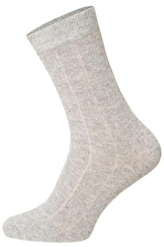 HomeOfSocks 2 Paar Merino Kaschmir Socken Herren Und Damen - Luxuriöse Wollsocken Aus Besonders Dichter Wolle Des Merino Schafs | Grau Gr. 39-42