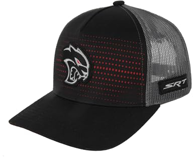 Dodge Herren SRT Hellcat Redeye Logo Embroidered Patchsnapback Trucker Hat_2024 Baseballkappe, Mehrfarbig/Meereswellen (Ocean Tides), Einheitsgröße