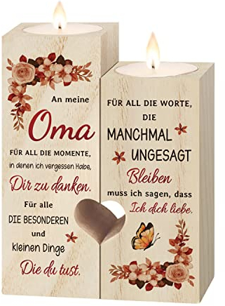 Oma Geschenk Muttertag, Kerzenständer - Geschenke für Oma, Geschenk Oma Geburtstag von Enkel, Muttertagsgeschenk Geburtstagsgeschenk für Oma, Beste Oma Geschenke
