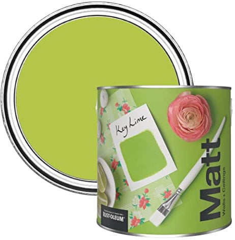 Rust-Oleum Colours Matt Emulsion Wall and Ceiling Paint - Key Lime 2.5L
