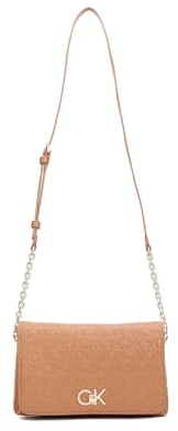 Calvin Klein Re-Lock Shoulder Bag With Flap Brown Sugar