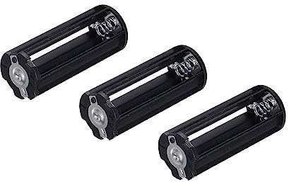 QUARKZMAN 3 x 1.5V AAA Batteriehalter Lagerkoffer Box Adapter x 3Stk Zylinderform Flachkopf für Taschenlampe Lampe RC [Schwarz]