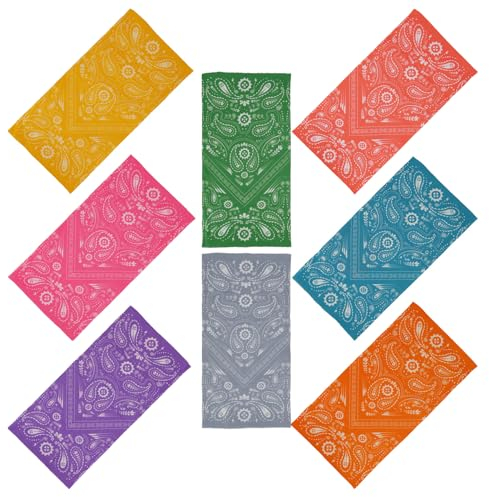 SMEHCF 8 Mehrzweck Bandanas für Damen Herren Stirnband Sturmhaube Haar Kopftuch Gesicht Halbmaske Halsmanschetten atmungsaktiv wiederverwendbar waschbar Orange Gelb Lila Rot Rosa Cashew Blume