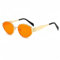 WDZAYXC Retro oval Metall modische Sonnenbrille für Damen Herren, UV-Schutz(Gold/Orange)