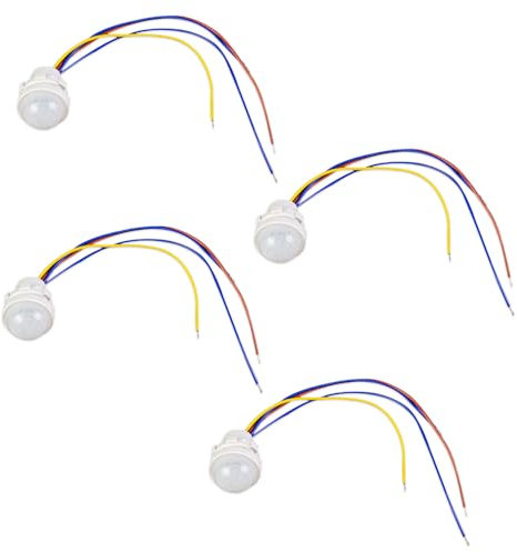 Wzhtuzi Detector de movimiento mini, 4 unidades, pequeño con detector de movimiento, sensor de movimiento para la instalación en interiores, interruptor de luz