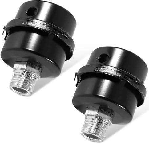 Filtres à Air Compresseurs, 2 Pièces 3/8 Filtres Silencieux Métalliques Filetés, 16mm, Filtres Métalliques Silencieux pour Compresseurs D'air, Pour l'entrée D'air du Compresseur d'air, Noir