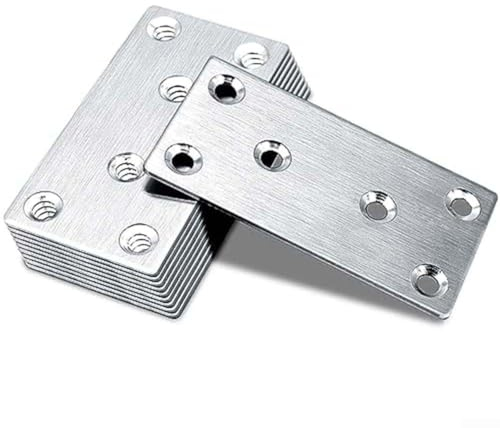 Placas de unión planas inoxidables, 10 unidades, acero inoxidable, 80 mm x 40 mm x 1 75 mm