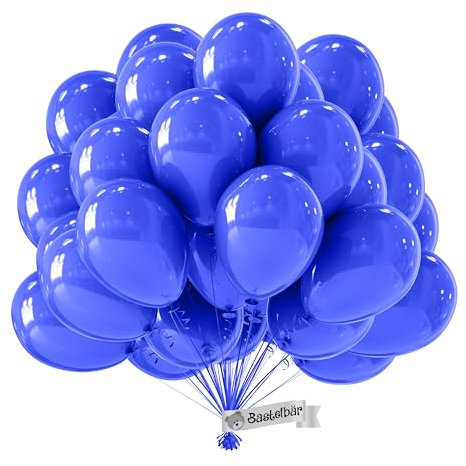 BIO Luftballons Blau • [100 Stück] • MADE IN EU • Premium Ballons aus 100% reinem Naturlatex • Helium Luftballons Bunt • aus natürlichen Rohstoffen • Luftballons Geburtstag • Blauer Luftballon