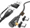 EndlesShine Câble de charge magnétique 90 Pro - Charge rapide - Câble USB C Micro iProduct 6 en 1 - Pour MacBook Pro Android Pad Samsung - 1,8 m - Noir