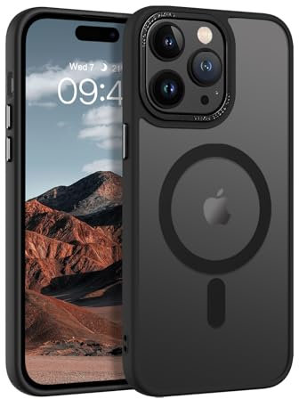 GaoBao Cover per iPhone 14 Pro 6,1 [Compatibile con Magsafe] Custodia Opaco Magnetica Sottile e Traslucida, Protezione Antiurto e Antigoccia, Protettiva Anti-Impronta (Nero)