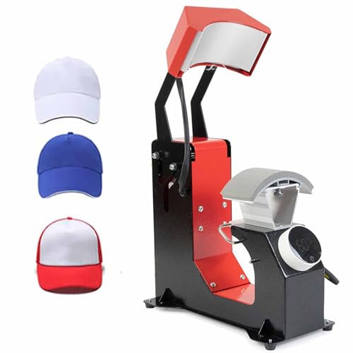LXWKAI Máquina de prensado térmico de Gorras 3 en 1 con 3 Tablas de Planchar (7,6 x 12,7/7 x 13,7/9,8 x 13,7 cm), Prensa de Gorras con Elemento Curvo, Control de Temperatura de 40 °C a 210 °C