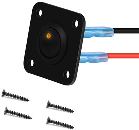 RUNCCI-YUN LED Kippschalter Rund, Runde Schalter, 12V 20A / 24V 10A ON/OFF Wippschalter, 1 Gang Wippschalter Panel, Für Auto Boot, Haushaltsgeräten, Motorrädern, Schiffen Usw（gelb ）