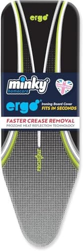 DTD QUALITY MATTERS Minky Ergo Extra Thick Elasticated Replacement Ironing Board Cover, Black 122x38