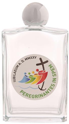 Holyart Botellas Vidrio Jubileo 2025 Agua bendita 100 ml (Caja 25 Piezas)