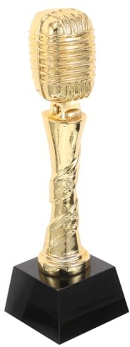 VICASKY Microfono per Concorsi Canori Decorazioni Feste Premio Riconoscimento Canoro Evento Competitivo 19 Oro Senza Scritta