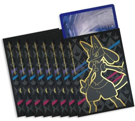 Elite Top Trainer Box Sleeves Hüllen Matt für Karten, Kartenhüllen Packung mit 65 Stück, für Sammelkarten Spiele mit BB-Toy-Trades Versandschutz (Lucario)