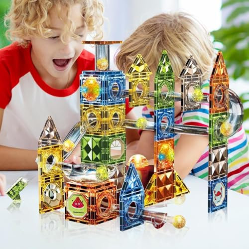 Magic Magnetic Blocks Magnetische Bausteine Set, 126 Teile, Kreatives Konstruktionsspielzeug, ab 3 Jahre