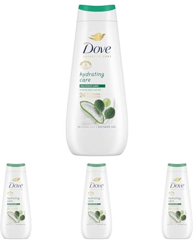 Dove Advanced Care Gel de Ducha Cuidado Hidratante Aloe y Agua de Abedul 400ml (Paquete de 4)