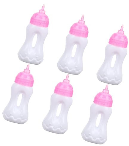 OFFIGAM 6 Stück Nuckelflasche Babypuppe Windeln Puppenflasche Dolly Babyflasche Puppe Stubenwagen Babyparty -Party -gefälligkeiten Puppenfutterflasche Miniaturflaschen Sport