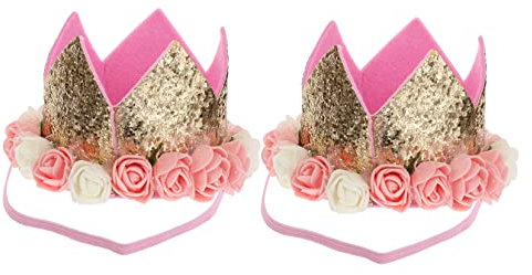 HEMOTON 2 Stück Geburtstagskrone Für Stirnbänder Partyhut Kronen Für Charms Für Babypartys Kinderkrone Basteln Säuglingskronen Stirnband Babykrone Kopfschmuck Babykronen