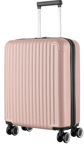 R.Leone Ryanair 55x40x20 cm Valigia Trolley Bagaglio a mano 4 Ruote in ABS Autonomo 999 (Rose Gold, Valigia 55x40x20 cm)