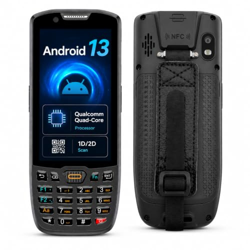 Breloom Portable Android Scanner 13, 4 GB + 64 GB, 1D/2D/QR Barcode Reader, WiFi BT 5.0 Communication, 2/3/4G, Rugged Portable Data Terminal with 4 Touchscreen for Inventory