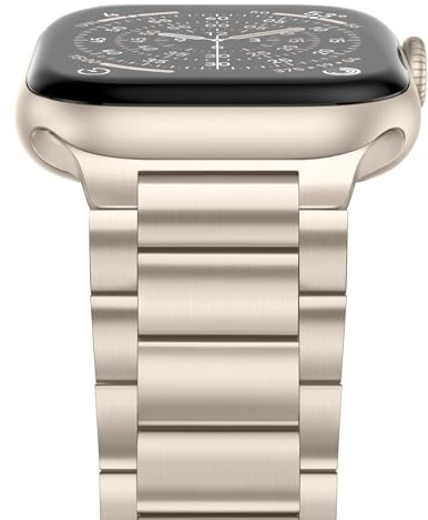 Anlinser Metallband Kompatibel mit Apple Watch Armband 42mm 41mm 40mm 38mm, Business-Armband aus Edelstahl für iWatch SE Serie 11 10 9 8 7 6-1 (Polarstern)