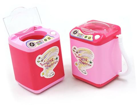SUPVOX Mini Lavadora De Juguete para Niño Niña Simulador De Electrodoméstico Sin Pilas Mini Lavadora Rosa y Duradera para Imaginativo Infantil