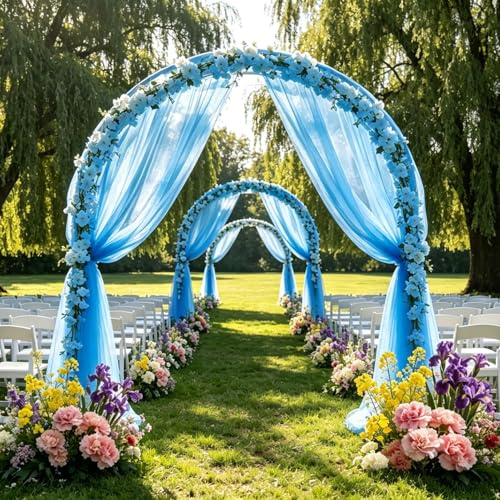 3m x 160cm Tüllstoff Meterware,Organza Stoff Meterware,Soft Tüll Saphirblau,Chiffon Stoff Netzstoff Dekostoff DIY für Hochzeitsbogen Zeremonie Party Dekor Geburtstag Tüllrock