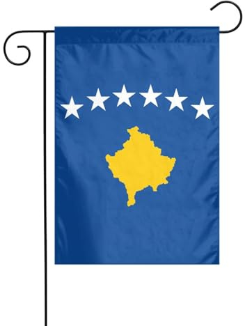 Bandera de Kosovo con estampado de bandera de Kosovo, banderas de jardín de Navidad de doble cara, decoración de césped para patio exterior