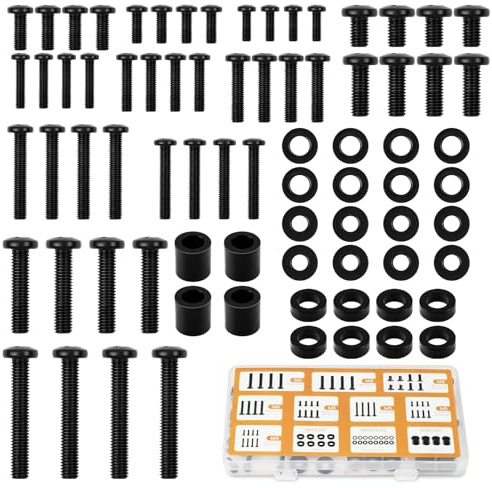 flintronic 76Pz Viti di Montaggio TVs, M4/M5/M6/M8/rondelle/distanziali, Kit Hardware di Montaggio TV Universale, per TV e monitor, adatto fino a 80 pollici