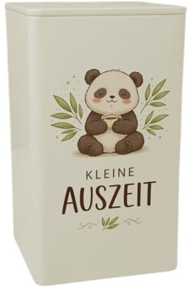 speecheese Dose 900ml Panda mit Bambusblätter Kleine Auszeit für Pandafans | MetallDose 900ml für Entspannung und Sammler - dekorativ und praktisch