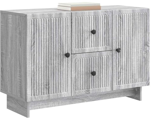 vidaXL Sideboard Graues Sonoma 89 x 34,5 x 60 cm Holzwerkstoff, Großer Stauraum, moderner Sideboard, minimalistisches Design, funktionaler Schrank für den Essbereich