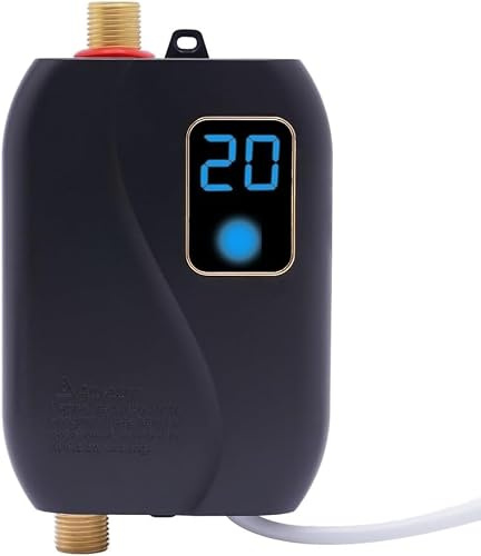 3500W 230V Untertischspeicher,mit LED-Display, Durchlauferhitzer Küche | für Dusche Küche, Handwaschbecken, Druckfest, liefert warmes Wasser sofort, Temperatur von 25–50 °C
