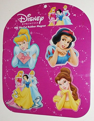 Pink Disney Princess Magnet 4 Pack - Kids Refridgerator Magnets