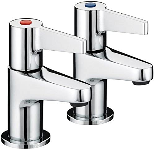 Bristan Design Utility Bathroom Taps, Chrome Pillar Basin taps | DUL 1/2 C, Modern design, Bathroom sink taps, Matching bath taps available, Lifetime Cover