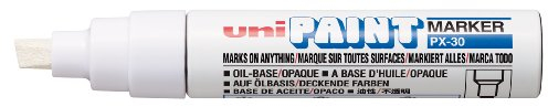 Uni-ball Broad Paint Marker with Chisel Tip PX-30 - White (Pack of 6)