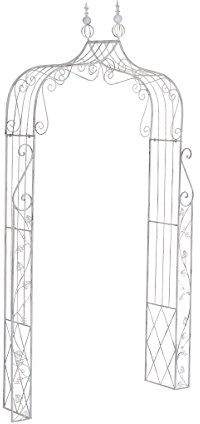 CLP Rosenbogen Aurora I Rankhilfe Aus Beschichtetem Eisen I Romantischer Rankenbogen I Rundbogen Im Landhausstil I, Farbe:antik weiß