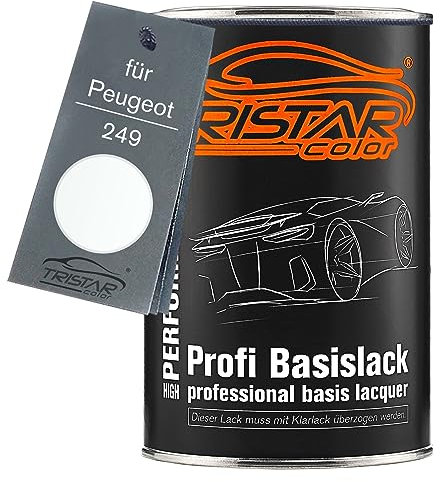 TRISTARcolor Peinture voiture Pot prêt à la pulvérisation pour Peugeot 249 Blanc Banquise/Bianco Banchisa peinture de base 1 litre 1000 ml