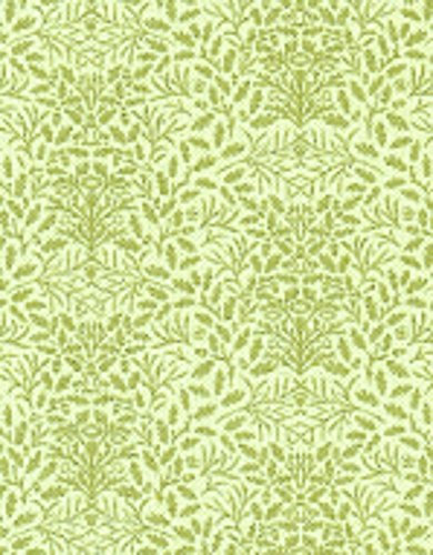 Melody Jane Dolls House William Morris Design Acorns Miniature Print 1:24 Wallpaper Green