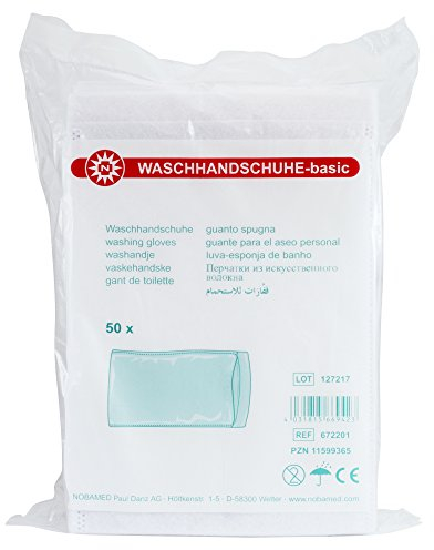 50 NOBA Waschhandschuhe-basic Vliesstoff Weiß