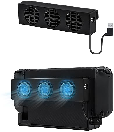 Mcbazel DOBE Switch Dock Ventilateur de Refroidissement Externe USB pour Nintendo Switch Dock - Noir(Pas pour NS Oled/Switch 2)