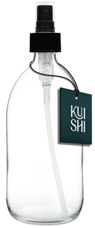 Kuishi 500ml Clear Glass Perfume Atomiser Spray Bottle – Refillable Travel Atomiser with Protection for Fragrance & Aftershave