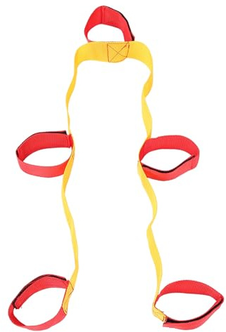 Alomejor Jeu d'Équipe en Plein Air pour Adultes et Enfants – Attache-Ruban Élastique pour Activités de Cohésion, Jeux de Marche et Course en Équipe (3/5/8 Personnes), Accessoire SP