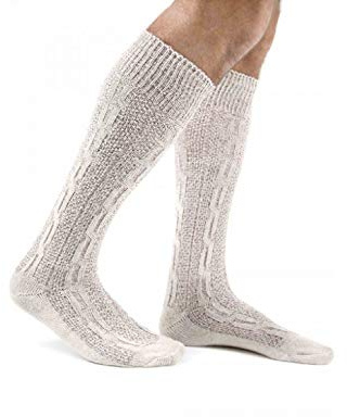 Cuir Craft Bayerns Oktoberfest herrstrumpor gråbrun, Vit, 45 EU