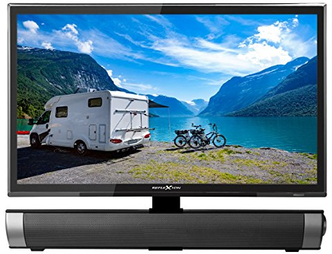 Reflexion 24 Zoll Smart Fernseher Widescreen mit Soundbar, für Wohnmobile mit DVB-T2 HD, Triple Tuner, Android, 12 /24 Volt, mit 12 V Adapter und DVB-T Antenne