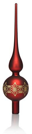 com-four® Weihnachtsbaumspitze matt, Christbaumspitze aus echtem Glas | Tannenbaumspitze für den Christbaum - 28 cm