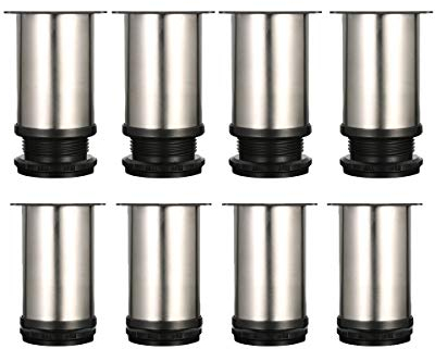 Drenky Möbelfüße Verstellbar,8 Stück Füße für Möbel Tischbeine Höhenverstellbar 8cm Sofa füße Möbelfüße Edelstahl Gesamthöhe 80mm-95mm Kommen mit Edelstahlschrauben für Couch,Bettes und Möbel Projekt